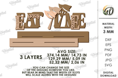 Kitchen Word Stand Laser Cut. Kitchen SVG Product Image 2