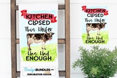Kitchen Closed Sublimation Design | Kitchen Towel Heifer PNG Product Image 1