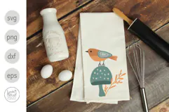 Fall Bird with Mushroom Svg and Png. Autumn Bird Clipart Product Image 5