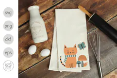 Fall Cat and Mushrooms Svg and Png. Autumn Kitten Clipart Product Image 5