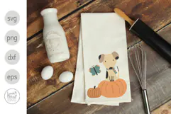 Fall Dog and Pumpkins Svg and Png. Autumn Puppy Clipart Product Image 4
