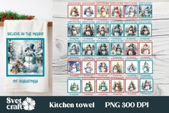 Christmas kitchen towel bundle I Snowman dish towel design