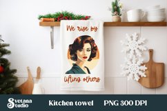 Retro woman kitchen towel sublimation | Towel bundle Product Image 4
