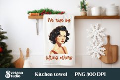 Pin up girl kitchen towel PNG | Towel sublimation 