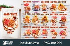 Hot tea kitchen towel bundle sublimation | Flower dish towel