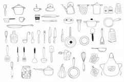 Kitchenware outline doodle clipart. Product Image 2
