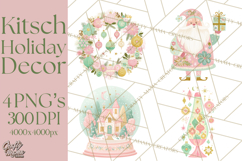 Kitsch Holiday Decor PNG, Mid Century Christmas Clipart Product Image 1