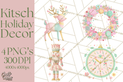 Kitsch Holiday Decor PNG, Mid Century Christmas Clipart Product Image 1