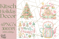 Kitsch Holiday Decor PNG, Mid Century Christmas Clipart Product Image 1