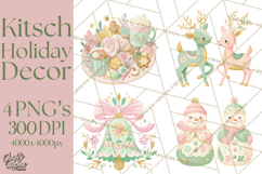 Kitsch Holiday Decor PNG, Mid Century Christmas Clipart Product Image 1