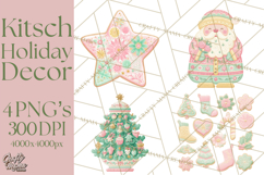Kitsch Holiday Decor PNG, Mid Century Christmas Clipart Product Image 1