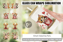 Kitsch Valentine Pets Glass Can Wrap Product Image 1