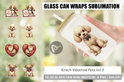 Kitsch Valentine Pets Glass Can Wrap Product Image 1