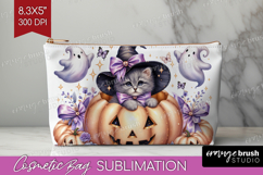 Kitten Halloween Cosmetic Bag Coquette Makeup Bag PNG Product Image 1