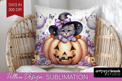 Kitten Halloween Pillow Sublimation Coquette Pillow Cover Product Image 1
