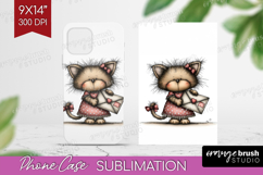 Kitten Valentine Phone Case PNG Whimsical Animal Case PNG Product Image 1