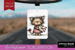 Kitten Valentine Air Freshener PNG Whimsical Animal PNG Product Image 1