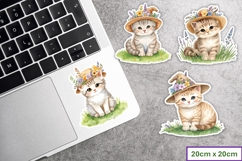 Cute Easter Bonnet Kittens Stickers at Chuckleberry Farm PNG Product Image 3