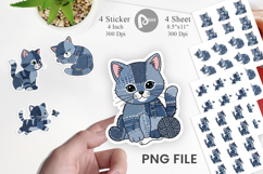 Kitten Denim Playtime Sticker Product Image 1