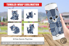 Kitten Denim Playtime Tumbler Product Image 1