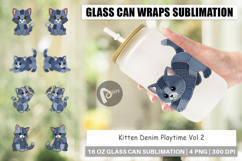 Kitten Denim Playtime Glass Can Product Image 1