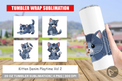 Kitten Denim Playtime Tumbler Product Image 1