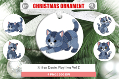 Kitten Denim Playtime Ornament Product Image 1