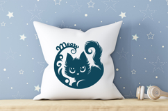 Kitten Meow/Silhouette Illustration/SVG Product Image 4