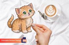 Kitten Sticker, Adorable Kitten Sticker, Funny Kitten Art Product Image 1