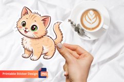 Kitten Sticker, Adorable Kitten Sticker, Funny Kitten Art Product Image 1