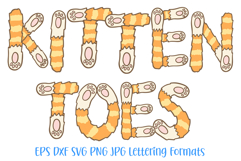Kitten Toes Alphabet Lettering Font Paws ABC SVG PNG by Squeeb Creative