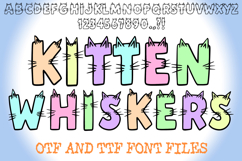 Kitten Whiskers Cat Alphabet Lettering ABC Text Font OTF Cartoon Illustration by Squeeb Creative