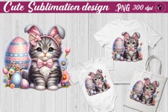 Easter Kitten with bunny ears | Easter clipart Product Image 2