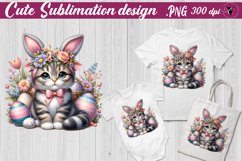 Easter Kitten with bunny ears | Easter clipart Product Image 1