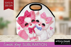 Kittens Valentine Lunch Bag Cute Valentines Day Lunch Bug Product Image 1