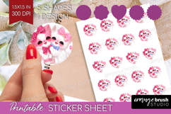 Kittens Valentine Round Sticker Cute Valentines Day Product Image 1