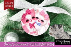 Kittens Valentine Ornament PNG Cute Valentines Day PNG Product Image 1