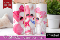 Kittens Valentine Tumbler Wrap Cute Valentines Day Tumbler Product Image 1