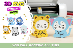 Kittens in disguise 3D SVG Product Image 1