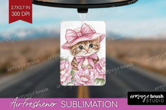 Kitty Flowers Air Freshener PNG Cute Farm PNG Sublimation Product Image 1