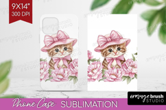 Kitty Flowers Phone Case PNG Cute Farm Case PNG Sublimation Product Image 1