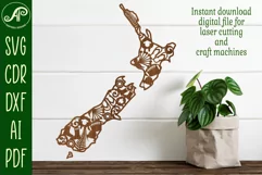 New Zealand icons with designs outline SVG laser cut file Product Image 1