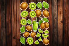 Kiwi Printable Stickers - PNG Sticker Sheet