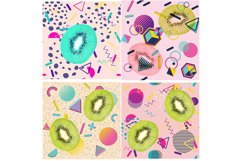 Kiwi slice vintage geometric patterns Product Image 2