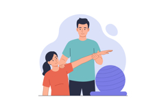 Physical therapist assisting female patient with stretching Product Image 1