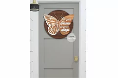 Let Your Dreams Be Your Wings Sign | Butterfly door hanger Product Image 2