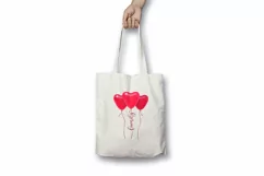 Heart balloons and Family quote Valentine sublimation design Product Image 2
