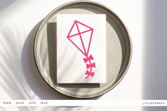 Doodle Kite SVG Cut File Fun Summer Craft Design Product Image 1