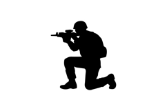 Kneeling Soldier Silhouette Illustration Design Product Image 1