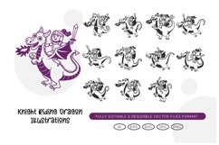 Knight Riding Dragon Illustrations Product Image 1